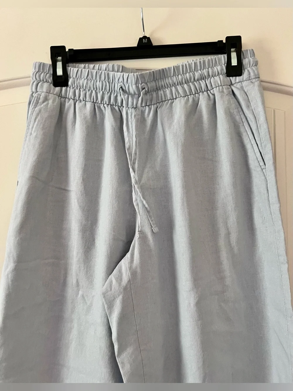 Banana Republic Linen Blend Wide Leg Crop Pant Causal Pull On Relaxed Comfort